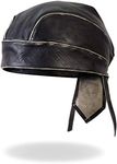 Hot Leathers HWL1009 Leather Head Wrap with Grey Rub (Black)