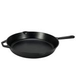 Amazon Basics Pre-Seasoned Cast Iron Skillet, Heavy-Duty Oven Safe up to 260 C, Large 15-Inch (38.1 cm), Black