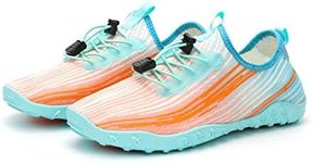 Water Shoes for Men and Women Soft Breathable Slip-on Aqua Shoes Aqua Socks for Swim Beach Pool Surf Yoga (Orange, Adult, Men, Numeric_6_Point_5, Numeric, us_Footwear_Size_System, Medium)