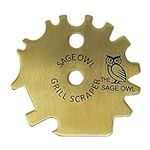 Sage Owl BBQ Grill Scraper for Outdoor Grill - Brass Grill Cleaning Brush Bristle-Free, Grill Brush Alternative - BBQ Grill Accessories Stocking Stuffers - Gifts for Men