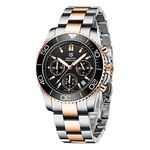 BY BENYAR Analog Men's Watch, Chronograph Luminous; 100m Waterproof Scratch-Resistant Stainless Steel Watch Classic Business Durable Versatile Hand Watch for Men