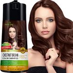 Herbishh Hair Color Shampoo for Gray Hair | PPD Free Color Shampoo Hair Dye Formula | Hair Dye Shampoo and Conditioner | Long Lasting & DIY 400ml (Chestnut Brown)