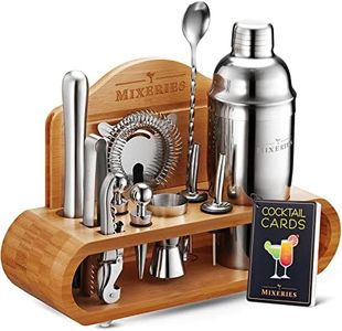 Mixology Bartender Kit With Stand - 19 Piece Bar Set Cocktail Shaker Set, Drink Mixer Set For Home Bar With All Bar Accessories - Bar Tool Set, Cocktail Kit, Mixology Set, Bar Kit.