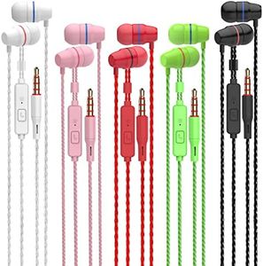 VPB V1 Headphones with Remote & Microphone, in Ear Earphone Stereo Sound Noise Isolating Tangle Free for iOS and Android Smartphones, Laptops, Gaming (Mixed Color 5p)