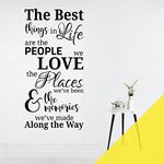 The Best Things in Life - People, Places, Memories - Quote Vinyl Wall Art Sticker [Lemon]