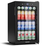 BODEGA Beverage Refrigerator Cooler,120 Can Mini fridge with Glass Door for Soda Beer or Wine,Beverage Cooler with Adjustable Shelves for Home, Office or Bar, Black.