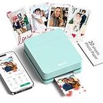 Nelko Photo Printer, PP01 Color Portable Mini Photo Printer, Instant Smartphone Inkjet Sticker Printer, Sticky-Back Photos, for iOS & Android, Picture Printer for Christmas, Fun Editing App, Green