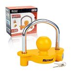 RETRUE Universal Coupler Lock Trailer Locks Ball Hitch Trailer Hitch Lock Adjustable Security Heavy-Duty Steel Fits 1-7/8 Inch, 2 Inch, 2-5/16 Inch Couplers Yellow