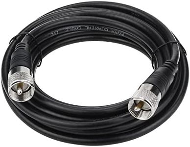 Ullnosoo 18ft RG8x Coaxial Cable, CB Coax Cable, UHF PL259 Male to Male, Low Loss, Waterproof, Compatible with CB Ham Radio, Antenna Analyzer, Dummy Load, SWR Meter