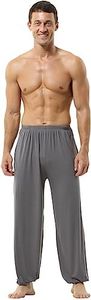 Hoerev Hommes Super Soft Modal Spandex Harem Yoga / Pilates Pantalons, Gris Foncé, M