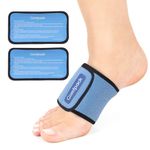 Comfpack Cold Therapy Wrap with 2 Packs for Pain Relief, Reusable Gel Ice Packs for Foot Plantar, Wrist, Ankle, Great for Sprains, Muscle Pain, Bruises, Injuries