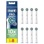 Oral-B Pro Cross Action Electric Toothbrush Head, X-Shape And Angled Bristles for Deeper Plaque Removal, Pack of 8 Toothbrush Heads, White