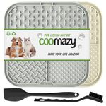 Coomazy Licky Mats for Dogs 2 Pcs Dog Slow Feeding Lick Mats with Suction Cup Boredom and Anxiety Reducer Lick Mats for Dogs(with 1 Black Spatula + 1 Brush for Easier Cleaning)