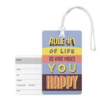 100yellow® Happy Luggage Tags, Bag Tag Travel Id Labels Tag for Baggage Suitcases Bags with Silicon- Ideal for Travel