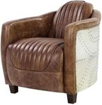 Acme Brancaster Chair in Retro Brown Top Grain Leather and Aluminum