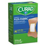 Medline Comfort Cloth Woven Fingertip Bandages, 2" x 1 1/2", Neutral, Box of 100