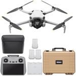 DJI Mini 4 Pro Quadcopter Drone Fly More Combo Plus with RC 2 Controller- 4K Ultra HD Video Capture - Intelligent Flight Modes for Aerial Enthusiasts Bundle with Waterproof Hard Case (2 Items)