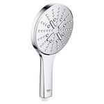 GROHE 26545000 Rainshower 3-Setting Handheld Shower Head, Rain Jet Settings, Starlight Chrome