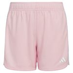 adidas Girls' Big Aeroready 3-Stripe Pacer Mesh Short, Clear Pink, 10-12