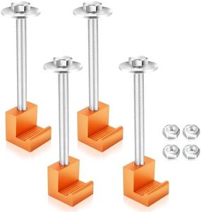 Upgraded Truck Tool Box Mounting Kit Comes with Fastening Nuts - Aluminum Pickup Truck Bed Toolbox Mounting Kit - Universal Truck Tool Box Tie Downs Accessories - J-Hooks Crossover Fixed Kit - Orange