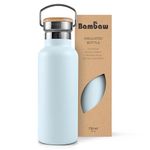 Bambaw Insulated Water Bottle 24oz, Blue Water Bottle Insulated, Stainless Steel Water Bottle, Hot Water Bottle, Lightweight Water Bottle, Reusable Water Bottle, Metal Water Bottle – Ice Blue