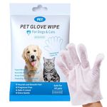 Pet Washing Glove Wipes for Dog and Cat, Unscented Rinse Free Cleaning & Deodorizing Grooming Glove for Puppy Ears,Eyes,Butt,Paws, Thick Bathing Wipe Sooth & Nourish Fur for Care and Travel 6 PCS