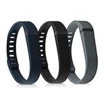 kwmobile TPU Watch Strap Compatible with Fitbit Flex - Set of 3 Fitness Tracker Replacement Bands