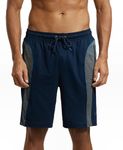 Jockey Men's Cotton Shorts (9411_Navy and Charcoal Melange_Medium)