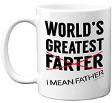 Stuff4 Fathers Day Novelty Funny Mug, Greatest Farter Mug, Birthday Gifts For Dad, 11oz Ceramic Dishwasher Safe Mugs. Daddy Birthday Gifts, Hug in a Mug Gifts for Dad on His Birthday from Son Daughter