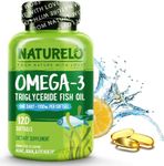 NATURELO Premium Fish Oil - 1100mg Triglyceride Omega-3 Per Capsule - One A Day - Best for Heart, Eye, Brain & Joint Health - No Burps - Natural Lemon Flavour - 120 Softgels | 4 Month Supply