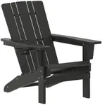 Flash Furniture Halifax Adirondack Chair with Cup Holder, Weather Resistant Poly Resin Adirondack Chair