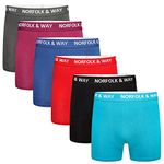 Norfolk and Way Mens Novelty Boxer Trunks - 6 Pack - Jacquard Waistband - 95% Cotton, 5% Elastane - S M L XL 2XL (Medium)