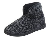 DUNLOP Men's Slippers - Cosy Snugg Warm Fairisle Knit Design Slipper Boot - Ankle Bootie Slippers for Men in Navy Blue, Black or Grey Wool Mens Size 7 8 9 10 11 12 UK