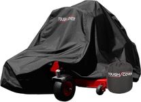 Tough Cover Zero Turn Mower Cover Heavy Duty 600D Marine Grade Fabric (Black), Universal Lawn Mower Covers Waterproof for Outdoor Protection Against UV, Dust, Dirt, Wind - Tough Built Mower Cover