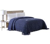 Beatrice Home Fashions Medallion Chenille Bedspread, King, Navy