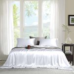 Linenweaves Organic Eucalyptus Flat Sheet with 2 Pillow Pair Tencel Lyocell, Softest, 400 Thread Count Smooth Like Silk Sheet (Queen, White)