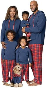 PajamaGram Family Pajamas Matching Sets - Family PJs, Red & Blue Plaid, Kids 14