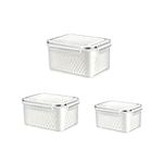 Tyuooker Fruit Vegetable Storage Containers for Fridge, Produce Saver Containers Refrigerator Organizer Bins for Salad