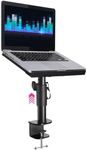 Liquid Stands Laptop Desk Mount - 9x12.5 Adjustable Laptop Mount for Desk Holds Up to 65 LBS - Versatile Laptop Arm Mount for Desk, Piano & Workstations – Ergonomic & Adjustable Design