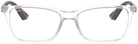 Ray-Ban Rx7047 Rectangular Prescription Eyeglass Frames, Transparent on Grey/Demo Lens, 54 mm