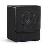 Arkeiliy Card Deck Box, 110+ Storage MTG Deck Box with 50 Pcs Card Sleeve, Collectible Trading Card Cases for Magic Commander and More (Black)