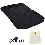 COSTWAY Inflatable Car Mattress, Thickened Car Air Bed with Air Pump and Storage Bag, 190 x 128 cm Universal SUV Back Seat Sleeping Bed for for Camping Travelling (Black)