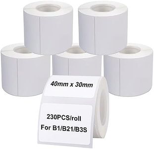 Thermal Labels Maker Tapes for B21/B3S/B1 Printer,1.57" X 1.18" (40 X 30mm) 230 Labels/Roll,Multi-Purpose Adhesive Labels Sticker Paper for Home Office Small Business Address School,6 Rolls White