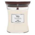 WoodWick Medium Hourglass Scented Candle | Linen | with Crackling Wick | Burn Time: Up to 60 Hours