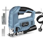 C P CHANTPOWER Jigsaw Tool, 600W 800-3000 SPM Jig Saw with 6 Variable Speed, 4 Orbital Sets, 6 T-Shank Saw Blades, Scale Ruler, ±45°Bevel Cutting Angle