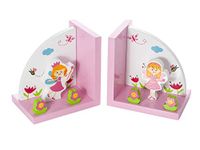 Mousehouse Gifts Wood Bookends, Pink Fairy, 2 Pieces, For Children's Room or Nursery