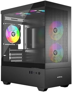 Apevia Phantom-MESH-BK Phantom Micro-ATX Dual-Chamber Mesh Gaming PC Case w/ 5X 120mm ARGB Fans, 366 RGB Modes, Mesh Airflow Performance Front Panel, 240mm Radiator Support, 2X USB3.0, HD Audio, Black