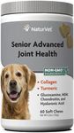 NaturVet Senior Advanced Joint Health Dog Supplement – Includes Glucosamine, MSM, Chondroitin, Collagen – Helps Supports Canine Joint Health Function – 60 Ct. Soft Chews