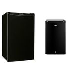 Danby Designer Mini Fridge, 3.2 CuFt., Black & Midea MRU03M2ABB Upright Freezer, 3.0 Cubic Feet Mini Freezer, for Kitchen Apartment Office Basement Or Dormitory, Black