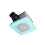 Broan-NuTone SPK110RGBL ChromaComfort Bathroom Exhaust Fan with Sensonic Bluetooth Speaker and LED Light, White